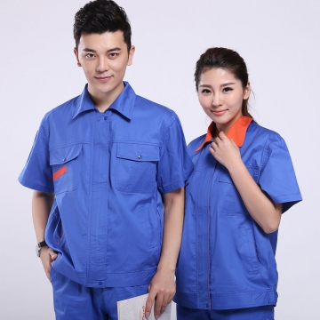  翠蓝色夏季工作服AD101