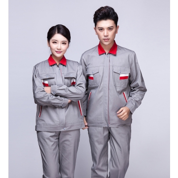 银灰拼紫红银白春秋工作服AC02-2