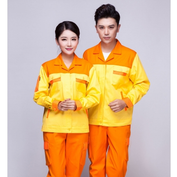  黄色拼橘黄春秋工作服AC03-4 