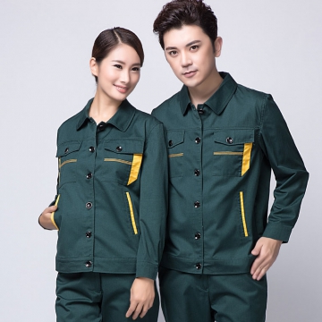 墨绿拼黄春秋工作服AC06-3