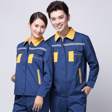 蟹青拼黄色春季工作服AC09-2
