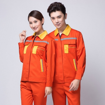 橘黄拼黄色春季工作服AC09-5