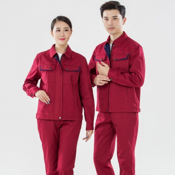  红色拼藏青春季工作服AC13-2 
